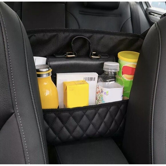 Car Seat Storage Handbag Holding Net Organizer - Black - Picture 4 of 7
